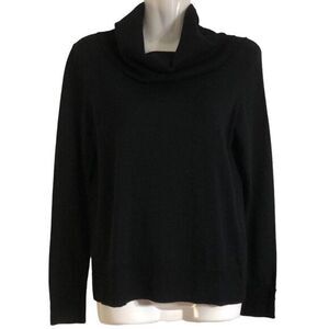 Talbots 100% pure merino wool‎ cowl neck long sleeve three button cuff sweater P